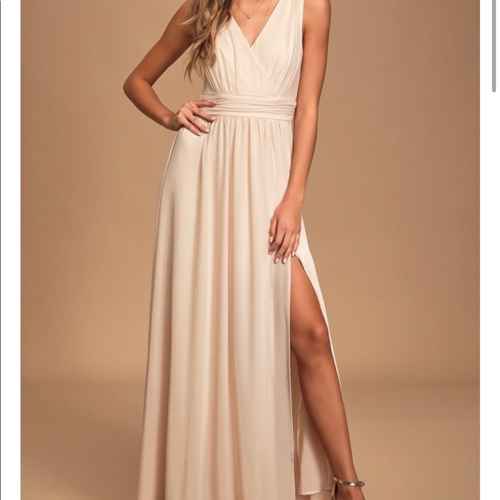 Lulus Cream Maxi Dress